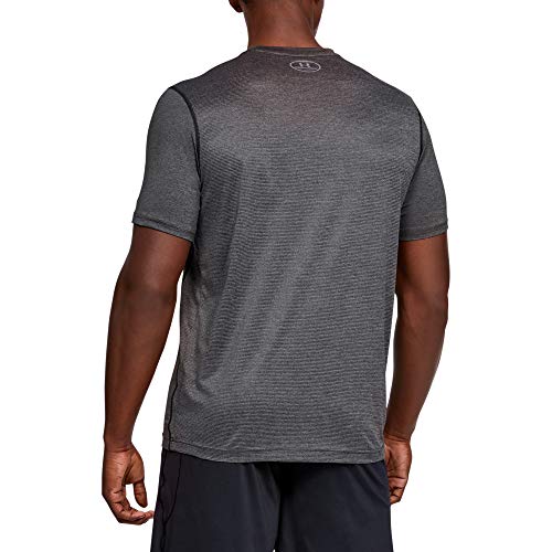 Under Armour Raid Camiseta Masculina, Camiseta Transpirable, Ajustada Camiseta Deportiva de Manga Corta y de Secado rápido, Carbon Heather/Carbon Heather/Steel (090), MD