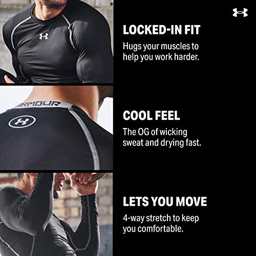 Under Armour UA Heatgear Long Sleeve Camiseta de Manga Larga, Hombre, Blanco (White/Graphite), M