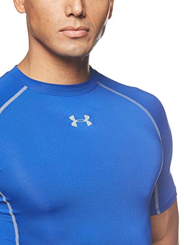 Under Armour UA Heatgear Short Sleeve Camiseta, Hombre, Azul (Royal/Steel (400), M