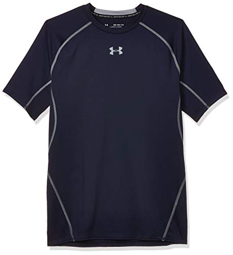 Under Armour UA Heatgear Short Sleeve Camiseta, Hombre, NavyAzul (Midnight Navy/Steel (410), XL