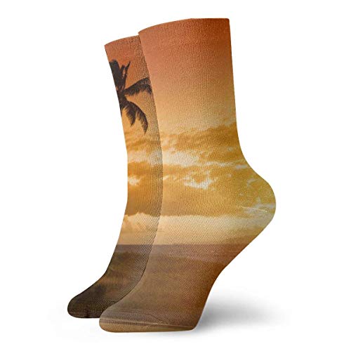 UnisexoCrew Calcetines Palm Tree Sunset Athletic Casual Calcetín