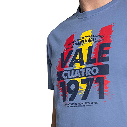 Valecuatro Camiseta Vintage Bandera España 1971, Algodón, Cuello Redondo