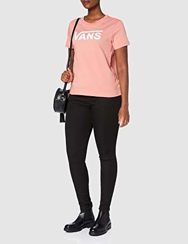 Vans Flying V Crew tee Camiseta, Rosa amanecer, XL para Mujer