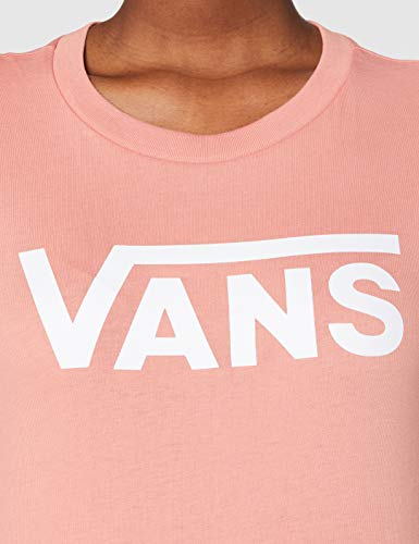Vans Flying V Crew tee Camiseta, Rosa amanecer, XL para Mujer