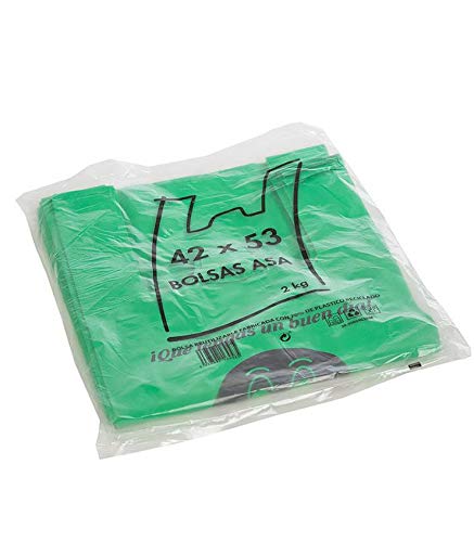 Various Bolsas de Plástico Tipo Camiseta Resistentes, Reutilizables y Recicladas Tamaño 42x53 cm 2 Kg - 110 uds Aprox. 70% Recicladas Cumple Normativa Aptas Uso Alimentario