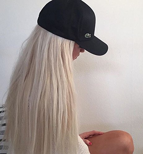 VEBONNY Pelucas delanteras de encaje rubio sedoso recto Whiitr rubio sintético encaje frente peluca 22 pulgadas VEBONNY-035