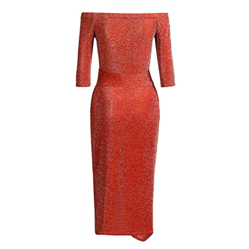 Vectry Vestido De Fiesta Lentejuelas Vestidos para Comunion Mujer Vestidos Largos Lentejuelas Vestidos Casual De Mujer Vestidos Elegantes Vestidos De Coctel(Rojo1,M)
