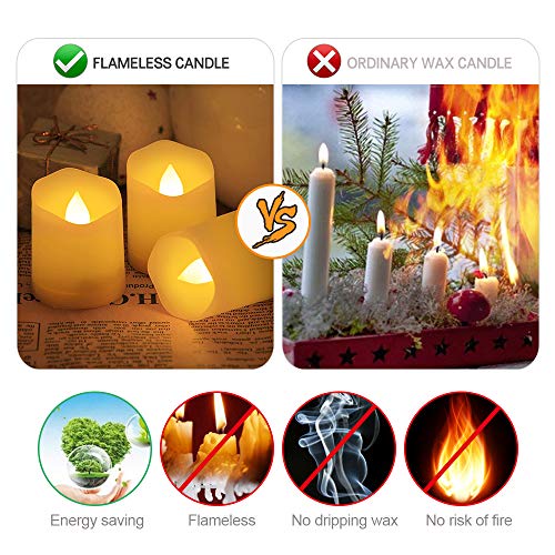 Velas LED sin Llama, otumixx Pack de 6 Velas LED Sin Fuego con Mando a Distancia y Temporizador, Velas Eléctricas con Baterías para Bodas, Cumpleaños, Fiestas, Navidad, Halloween