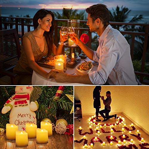 Velas LED sin Llama, otumixx Pack de 6 Velas LED Sin Fuego con Mando a Distancia y Temporizador, Velas Eléctricas con Baterías para Bodas, Cumpleaños, Fiestas, Navidad, Halloween