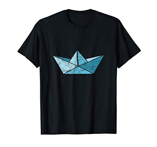 Velero de Papel Azul - Origami Camiseta