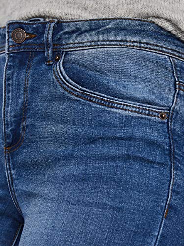 VERO MODA Vmtanya Mr S Piping Jeans Vi349 Noos Vaqueros skinny, Azul (Medium Blue Denim Medium Blue Denim), L / 32L