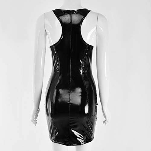 Vestido de Cuero, URIBAKY Mujer Vestido de Charol Sexy Vestido de Club Ropa Erotica Falda de Charol Latex Body Picardias Bodycon Erótico Clubwear Wetlook …