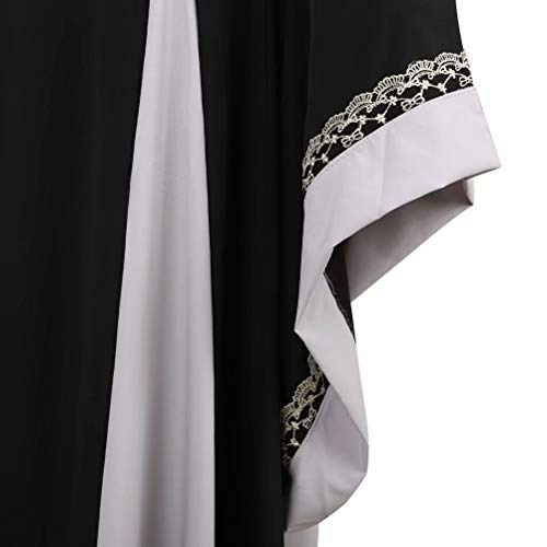 Vestido Medieval Renacimiento Mujer Vintage Victoriano gotico con Manga Larga de Llamarada Disfraz Princesa Negro M