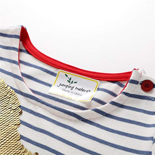 Vestido para niña de algodón, manga corta/larga, informal, estampado informal, 1-7 años azul 2-3 Años