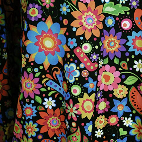 Vestidos Verano Mujer Tallas Grandes Vestido Floral Boho Vestidos Manga Larga Midi Vestidos Playeros Cómodo Vestido Sueltas Suave Transpirable Casual Vestidos Informales Elegantes(Negro,XL)