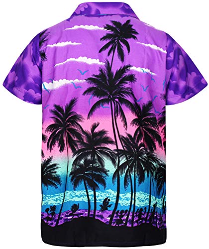V.H.O. Funky Camisa Hawaiana, Beach, Morado, 3XL