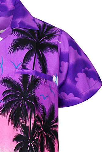 V.H.O. Funky Camisa Hawaiana, Beach, Morado, 3XL