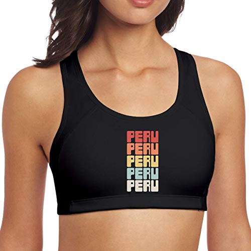 Vintage Peruvian Peru Text Womens Sports Bra Hygroscopic Running Vest