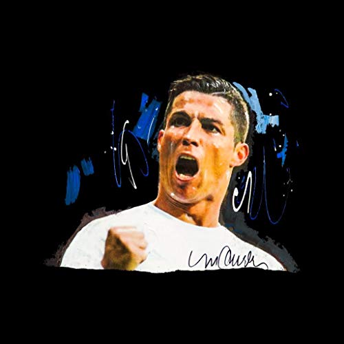 VINTRO Cristiano Ronaldo - Sudadera para mujer, diseño de Cristiano Ronaldo Negro negro azabache M