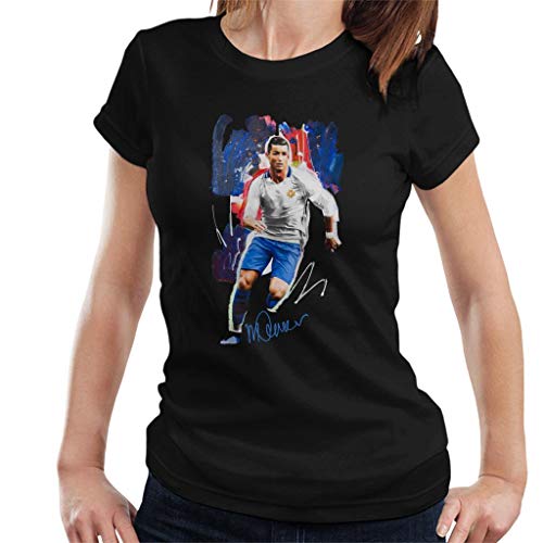 VINTRO Striker Cristiano Ronaldo - Camiseta para Mujer, diseño de Sidney Maurer Negro Negro (XXL