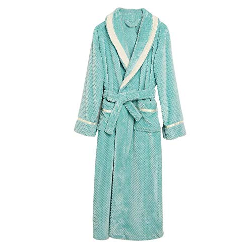 VJGOAL Albornoz Alargado para Mujer Invierno Casual Moda Color sólido Espesar Cálido Coralline Felpa Parejas Túnica Vendaje de Manga Larga Ropa de Dormir Pijamas