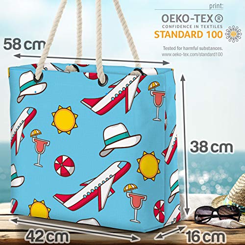 VOID Avión de Vacaciones Bolsa de Playa 58x38x16cm 23L Shopper Bolsa de Viaje Compras Beach Bag Bolso
