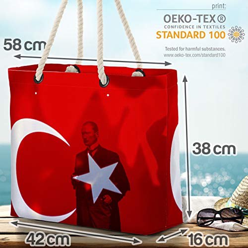 VOID Turquía Atatürk Bolsa de Playa 58x38x16cm 23L Shopper Bolsa de Viaje Compras Beach Bag Bolso