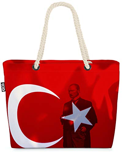 VOID Turquía Atatürk Bolsa de Playa 58x38x16cm 23L Shopper Bolsa de Viaje Compras Beach Bag Bolso