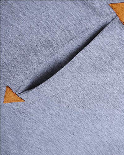 VONDA Mujer Sudaderas con Capucha Jersey Otoño Invierno Vestidos de Sudadera Talla Grande Sólido Hoodie Manga Larga Chaqueta A-Gris Claro M