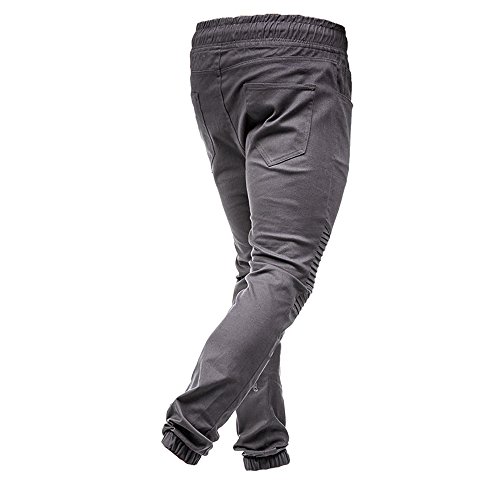 VPASS Pantalones para Hombre,Cintura Ajustable por Cordón y Bolsillos Pantalones Moda Pop Casuales Chándal de Hombres Jogging Pants Trend Largo Pantalones