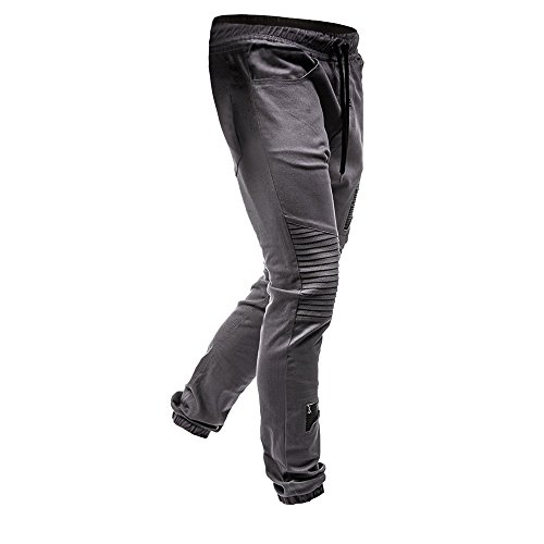 VPASS Pantalones para Hombre,Cintura Ajustable por Cordón y Bolsillos Pantalones Moda Pop Casuales Chándal de Hombres Jogging Pants Trend Largo Pantalones