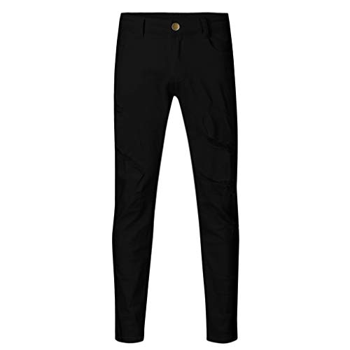 VPASS Pantalones Vaqueros para Hombre, Pantalones Casuales Moda Jeans Rotos Trend Largo Pantalones Pants Skinny Pantalon Fitness Jeans Slim Fit Largos Pantalones Ropa de Hombre