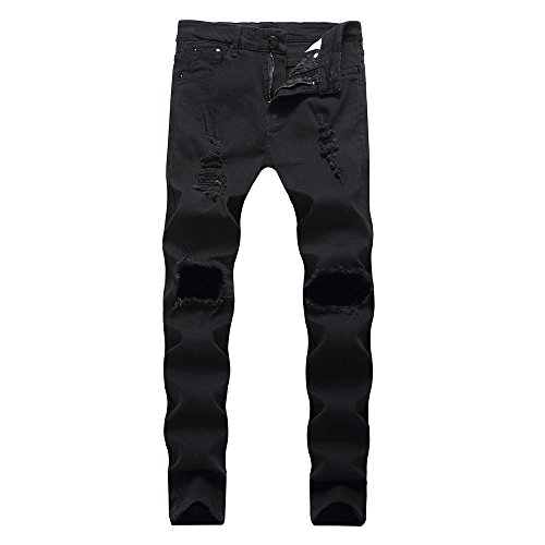 VPASS Pantalones Vaqueros para Hombre,Pantalones Casuales Moda Jeans Rotos Trend Largo Pantalones Pants Skinny Pantalon Fitness Jeans Largos Pantalones Ropa de Hombre
