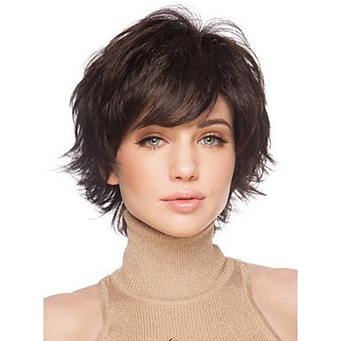 WDBS Corto Mujer Cabello marrón para Las Mujeres de Pelo Falso sintética Cortas Pelucas