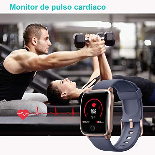Willful Smartwatch,Pantalla de 1,3 Pulgadas Reloj Inteligente Impermeable IP68 con Pulsómetros para Mujer Hombre, Pulsera de Actividad Inteligente con Monitor de Sueño Contador de Caloría Cronógrafo