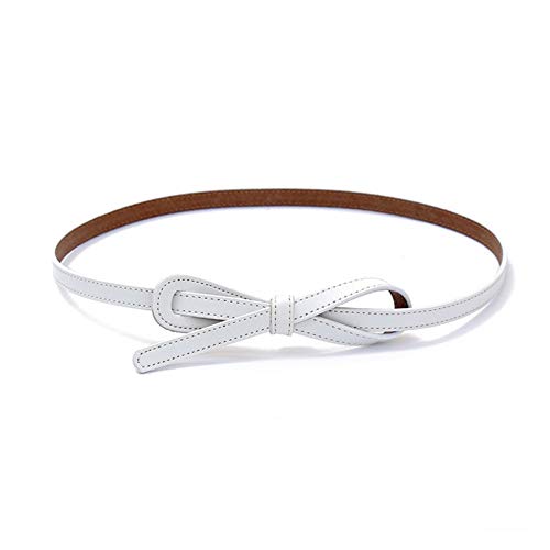 Without logo SFQRYP Cinturón de diseñador de Moda Cintura de Mujer Cinturón de Cuero Genuino Largo Easy Wear Accesorios Cintura 2020 (Belt Length : 110 x 1.5 cm, Color : White Belt)