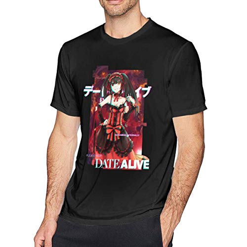 XCNGG Drumbeat Date Alive KU-Rumi Camiseta con Cuello Redondo para Hombre Jersey Estampado de Manga Corta Informal