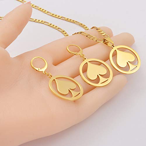 xtszlfj Micronesia Colgante Collares y Pendientes Conjuntos para Las Mujeres niñas Oro Color joyería Marshall Isla Hawaii Guam