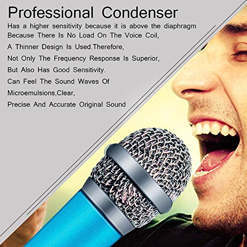 XUEXIU Michip portátil Portátil Mini 3.5mm Estilo de Estudio Micrófono para PC portátil Mic KTV KAOKE Karaoke 5.5cm * 1.8cm para PC o Todo Smartphone (Color : Blue)