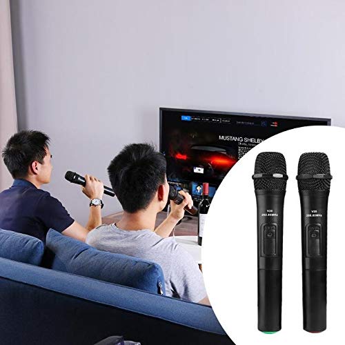 XUEXIU Mictico de Mano Inteligente de micrófono inalámbrico con Receptor USB para Karaoke discurso Altavoz de Audio micrófonos para PC o Todo Smartphone (Color : 2pcs v20)