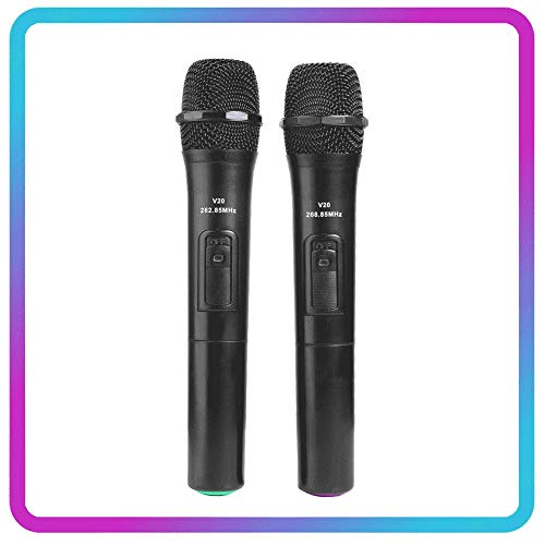 XUEXIU Mictico de Mano Inteligente de micrófono inalámbrico con Receptor USB para Karaoke discurso Altavoz de Audio micrófonos para PC o Todo Smartphone (Color : 2pcs v20)