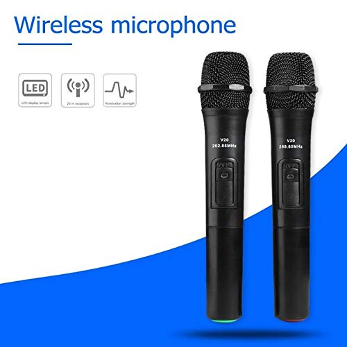 XUEXIU Mictico de Mano Inteligente de micrófono inalámbrico con Receptor USB para Karaoke discurso Altavoz de Audio micrófonos para PC o Todo Smartphone (Color : 2pcs v20)