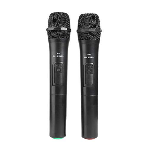 XUEXIU Mictico de Mano Inteligente de micrófono inalámbrico con Receptor USB para Karaoke discurso Altavoz de Audio micrófonos para PC o Todo Smartphone (Color : 2pcs v20)