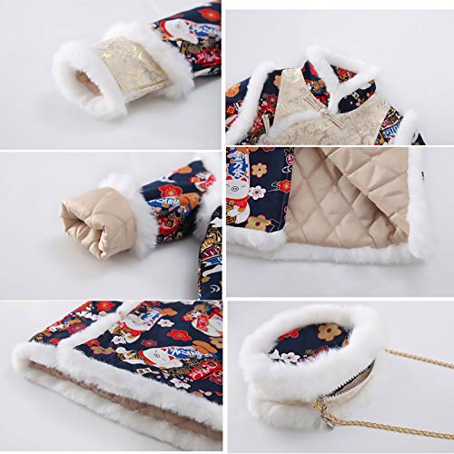 XYW Cheongsam de Chicas - Ropa de Invierno, Estilo Occidental, Estilo Chino para niños, Vestido de Hanfu, Niña, Traje Tang, Ropa de Año 1, Size : #110