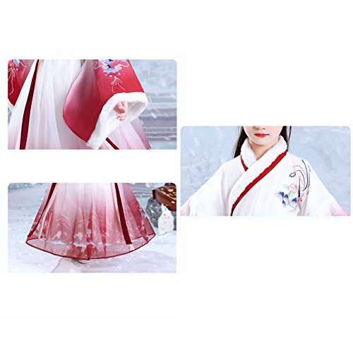 XYW Hanfu Girls - Falda Engrosada otoño e Invierno Princesa Antigüedad Infantil más Velvet Tang Traje Traje Vestido (Color : Full Set, Size : #120)