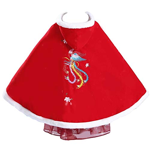 XYW Hanfu Girls - Falda Engrosada otoño e Invierno Princesa Antigüedad Infantil más Velvet Tang Traje Traje Vestido (Color : Full Set, Size : #120)
