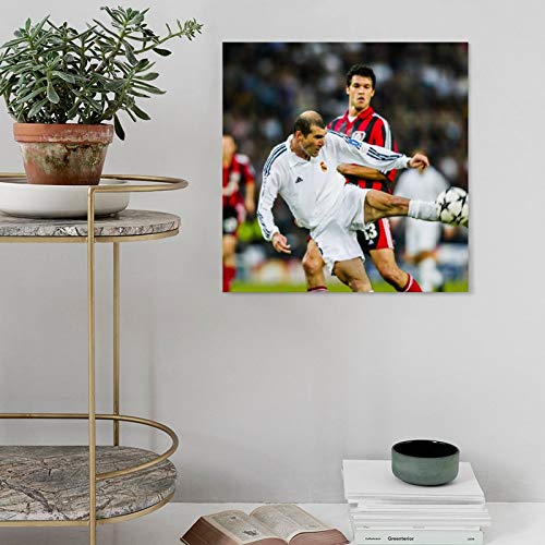 YANDING Póster decorativo de Zinedine Zidane marcó uno de los mejores goles en campeones (60 x 60 cm)