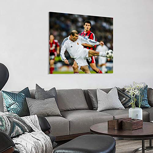 YANDING Póster decorativo de Zinedine Zidane marcó uno de los mejores goles en campeones (60 x 60 cm)