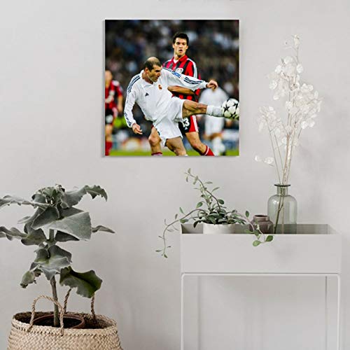 YANDING Póster decorativo de Zinedine Zidane marcó uno de los mejores goles en campeones (60 x 60 cm)
