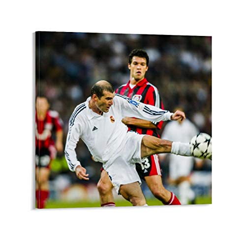 YANDING Póster decorativo de Zinedine Zidane marcó uno de los mejores goles en campeones (60 x 60 cm)